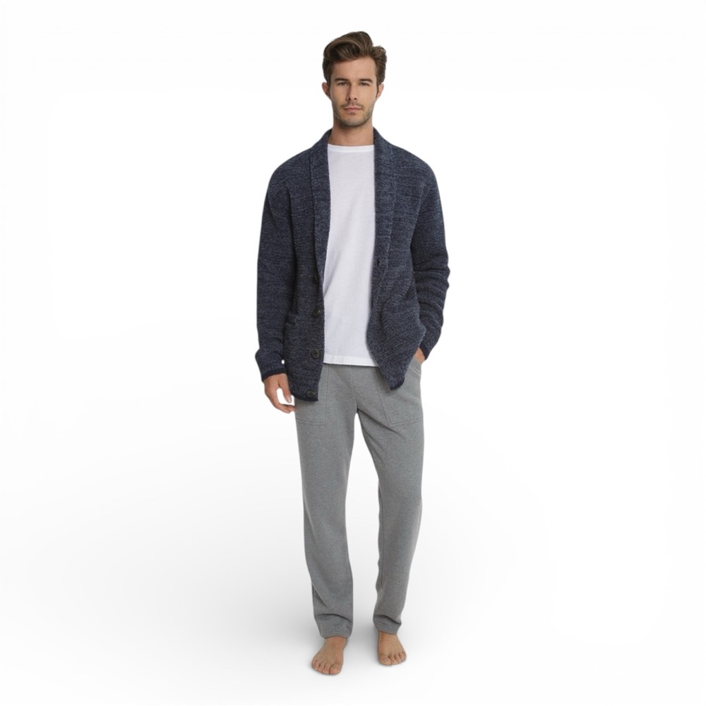 NWT Barefoot Dreams CozyChic Men's Shawl Collar Cardigan Sweater